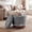 Gray & Brown, variant on SolaceHue Round Ottoman with Storage, 360° Swivel Boucle Vanity Stool with Removable Lid, No Assembly Ottoman Foot Rest for Living Room, Bedroom, Makeup Room (Gray & Brown)