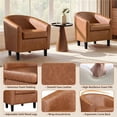 thumbnail image 5 of Renwick Faux Leather Barrel Accent Chair for Living Room, Set of 2, Brown, 5 of 10