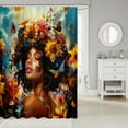 thumbnail image 2 of Black Shower Curtain Princess Themed Bath Curtain, Rustic Farm Sunflowers Butterfly Bathroom Decor American Black Print Waterproof Curtain Afro Curtain,72" W x 72" L, 2 of 5