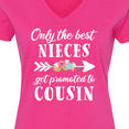 thumbnail image 4 of Inktastic Only the Best Nieces Get Promoted to Cousin Women's V-Neck T-Shirt, 4 of 5
