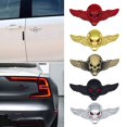 thumbnail image 3 of HLONK 3D Skeleton Skull Wing Emblems Metal Badge Car Badge Sticker Car Grill Body Trunk Badge Sticker Decal, 3 of 7