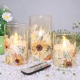 thumbnail image 3 of Velas sin llama, cristal de girasol incandescente con mando a distancia, juego de 3, 3 of 9