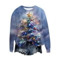 thumbnail image 4 of FDGIU Women's Christmas Graphic Tunic Tops - Soft Long Sleeve Crewneck Blouses with Xmas Tree Prints, Holiday Party Tees, 4 of 4