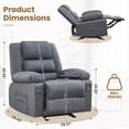 thumbnail image 3 of JONPONY Home Modern Comfort Reclining Chair,Elderly Single Rocker Sofa with Side Pocket for Bedroom Home Theater,Grey, 3 of 12