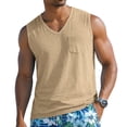 thumbnail image 1 of Men's V-Neck Sleeveless Quick-Dry Sports T-Shirt, Muscle Cotton Shirts, Summer Athletic Casual Basic Tees with Pocket, 2XL, 1 of 6
