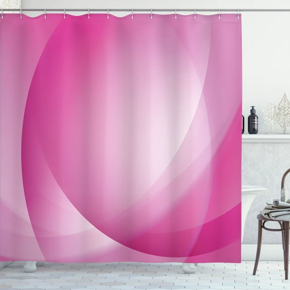 Ambesonne Modern Shower Curtain, Colorful Twist Lines Print, 69"Wx84"L, Hot Pink