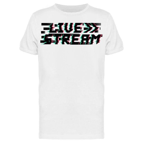 Live Stream Glitch Design Gamer Tee Men's -Image by Shutterstock