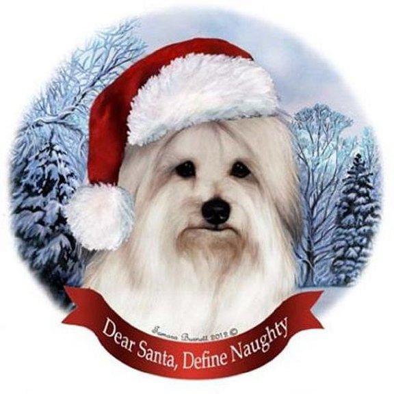 Coton de Tulear Dog Santa Hat Christmas Ornament Porcelain China USA-made