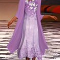 thumbnail image 1 of Plus Size Outfits Set, Women's Plus Floral Print Round Neck Tank Dress & Long Sleeve Coat Outfits Two Piece Set, 1 of 5