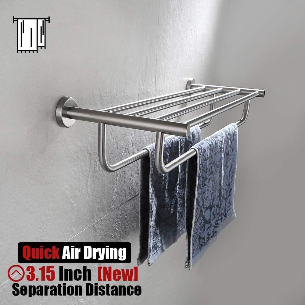 Avanities 16 po Barre à serviette ronde en acier inoxydable W en acier inoxydable brossé AI-34586