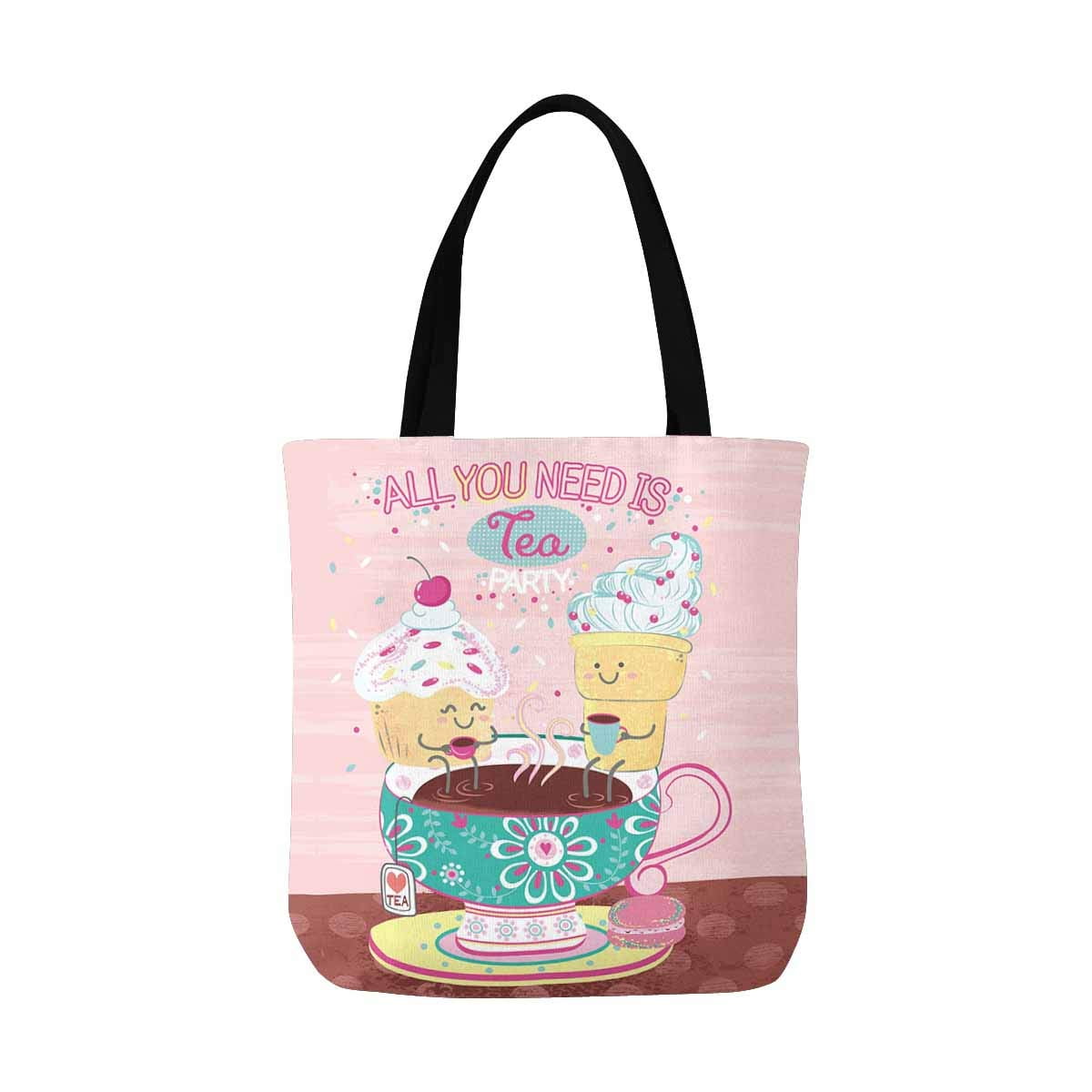 Soft Cream Bucket Bag Pink Flowers