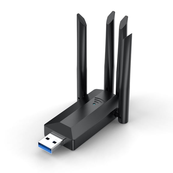 Dual Band 2.4G/5G USB WiFi Adapter with 4 High-Gain Antennas - New Version Wireless Network Card for Desktop & Laptop PC, High-Speed WiFi Receiver