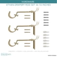 thumbnail image 5 of SnugSet 1" Golden Brass Ethan Ball Adjustable Single Curtain Rod, 36"-72", 5 of 6