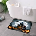 thumbnail image 3 of SPXUBZ Halloween Ghost Pumpkin House Non Slip Flannel Floor Mat for Bathroom Kitchen Bedroom Decor 16x24 inch, 3 of 5