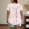 thumbnail image 4 of Xdegoge Womens Blouses Short Sleeve Plus Size Tops Fashion Printed Crew Neck Oversized T Shirt Loose Fit Tunic Summer Tops Casual Boho Tees Ropa Mujer Flash Walmart Clearance, 4 of 6