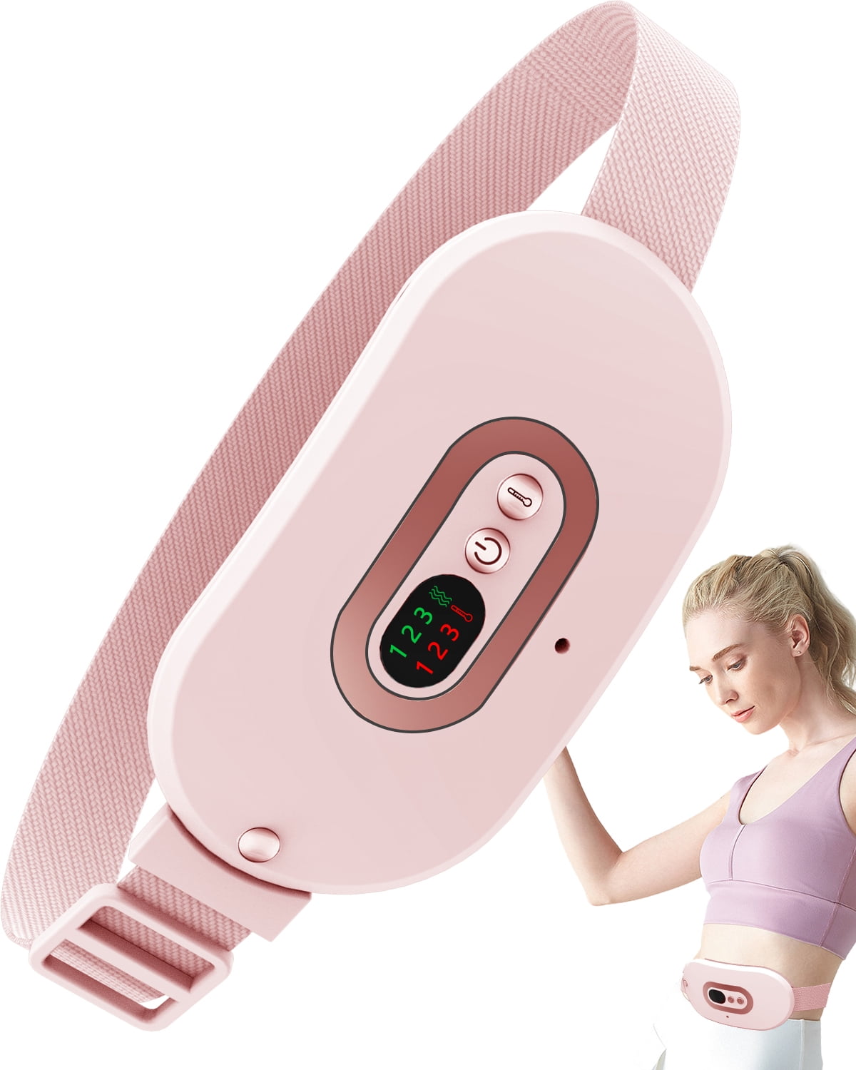 Usb Portable Women's Menstrual Cramp Massage Wireless Menstrualheating Pad Back  Massager Lmpulse Period Heating Belly Belt - Temu