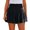 Black, variant on KLHDSF Womens High Waisted Cotton Linen Wide Leg Shorts Solid Color Breathable Casual Summer Dark GreenXL