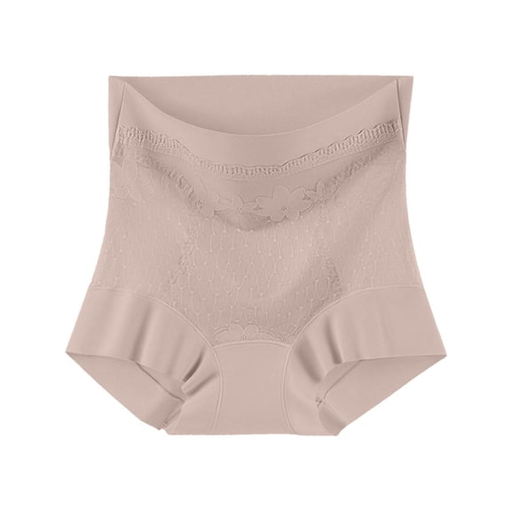 Rohuuque Women's Lace Panties Body Shaper Tummy Control Panties Curvy Butt Lifting Boyshort Breathable Underwear Khaki