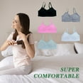 thumbnail image 3 of White Ivy Lace Bralettes for Girls, Padded Bra with Adjustable Spaghetti Straps 5 Pack, 3 of 9