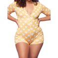 thumbnail image 4 of WSEVYPO Women One-Piece Short Sleeve Romper Deep V Neck Jumpsuit Nightwear Pajam, 4 of 5