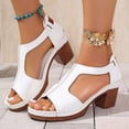 thumbnail image 3 of Womens Wedge Sandals Wide Width Trendy Lightweight on Low Wedge Heel Womens House Slippers Size 7 Summer Beach Walking Shoes Ankle Elastic Back Strap T-Strap Bohemian Shoe, 3 of 9