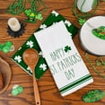 thumbnail image 2 of YIBAGA St Patricks Day Kitchen Towels Set of 2, Green Shamrock Dish Towels Lucky St Patricks Day Dishcloth Home Decor, 18x26 inch, Polyester, 2 of 6