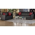 thumbnail image 2 of Beyan Signature Vermont 84" Faux Leather Convertible Sleeper Sofa in Black, 2 of 3