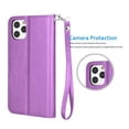thumbnail image 6 of Njjex Wallet Cases for iPhone 11 Pro / 11 / 11 Pro Max / XI Pro Max 2019, Premium PU Leather Case with Kickstand Card Holder ID Slot & Wristlet Shockproof Protective Cover, Purple, 6 of 7