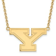 14k Gold LogoArt Youngstown State University Letter Y Large Pendant 18 inch Necklace Q4Y009YSU-18