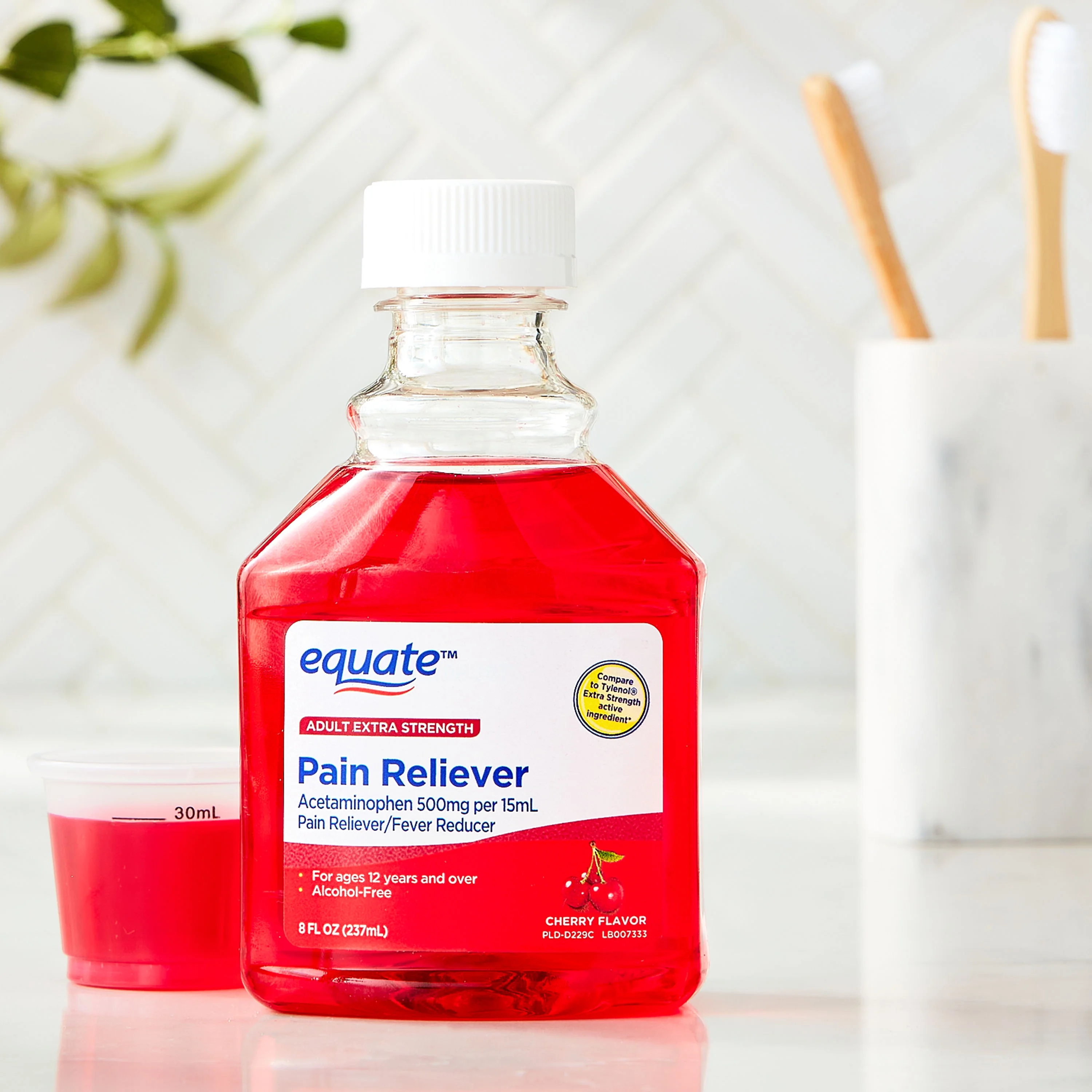 Equate Tylenol® Alcohol-Free Acetaminophen Fever Reducer Liquid for Cold, 500 mg with 8 fl oz