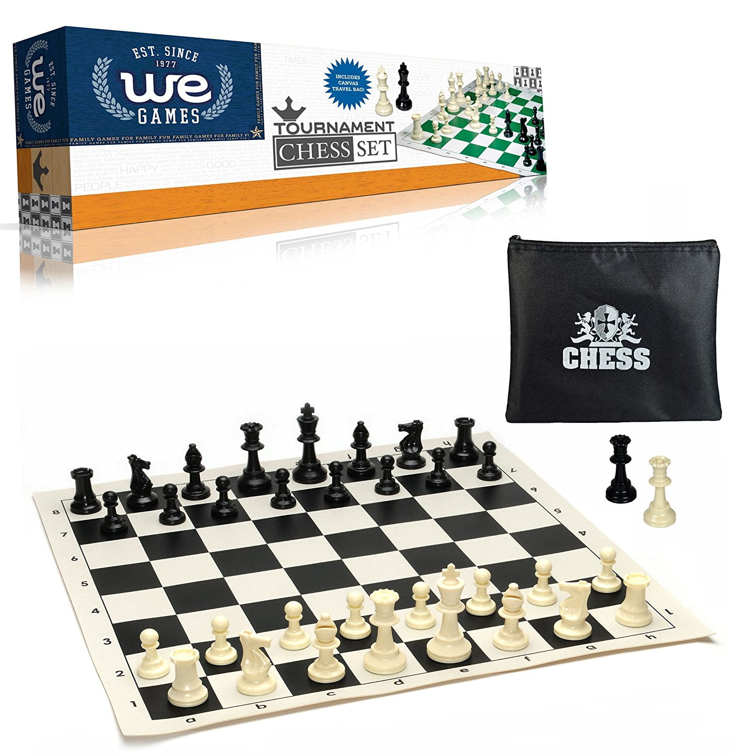 Tournament Style Chess Set Plastic Sta