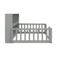 thumbnail image 7 of Miniyam Twin Floor Bed with Bookcase Shelves and Guardrails, Wood Low Profile Bed Frame, Gray, 7 of 7