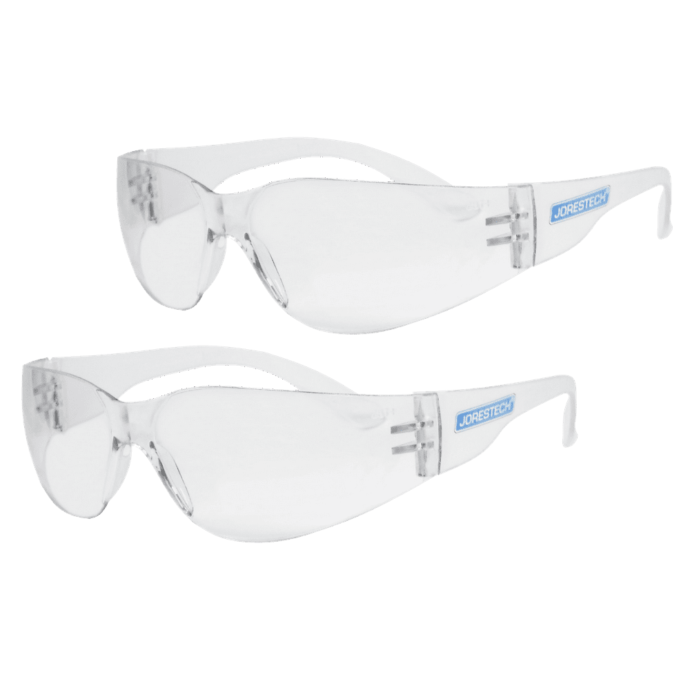 JORESTECH Safety Glasses clear frame clear lens UV Protection 2 units