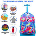 thumbnail image 4 of J World Boys and Girls Sunny 17" Kids Rolling Backpack for School and Travel, Tie Dye, 4 of 6