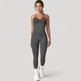 thumbnail image 6 of Women's Seamless High Waist Compression Leggings with Sculpting Back Detail and Stretch Knit Fabric - Medium, Gray, 6 of 7