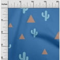 thumbnail image 2 of oneOone Velvet Medium Blue Fabric Plant Cactus With Geometric Craft Projects Decor Fabric Printed By The Yard 58 Inch Wide, 2 of 4