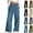 37# Blue, variant on Wide Leg Jeans Women Petite High Waisted Elastic Jean Waist Strechy Drawstring Pull On Denim Pants With Pockets Dark Blue L