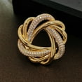 thumbnail image 6 of Classic Vintage Wire Twist Circle Gold Love Knot Brooches Pins Wreath Accessory, 6 of 7