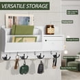thumbnail image 4 of Key Holder Wall Mount Mail Organizer Wall Mount with Storage Hooks and Drawer for Modern Farmhouse Decor Mail Organizer Wall Mounted for Rustic Apartment Essentials (), 4 of 6