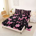 thumbnail image 2 of Manfei Cute Bow Knot Bed Sheets,Pink Cherry Blossom Full Size Sheets,4-Piece,1 Flat Sheet,1 Fitted Sheet and 2 Pillowcases, 2 of 6