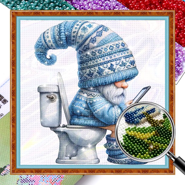 Cuentas Bordado Completas Impresas en El Kit Cross Stitch 11ct Gnome Art 46x46cm