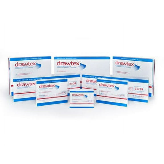 Steadmed Drawtex Hydro-Conductive Dressing w/LevaFiber&trade, 4 x 4-Box of 10