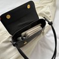 thumbnail image 1 of Bolso de axila para mujer Bolso de compras simple de color sólido retro de cuero de PU (negro), 1 of 5