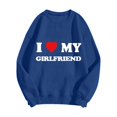 thumbnail image 4 of Telankuip I Heart My Boyfriend Sweatshirts I Love My Girlfriend Sweatshirt for Valentine's Day Gift Crewneck Long Sleeve Loose Comfy Pullover Tops Letter Print Winter Outfits Blue S, 4 of 4