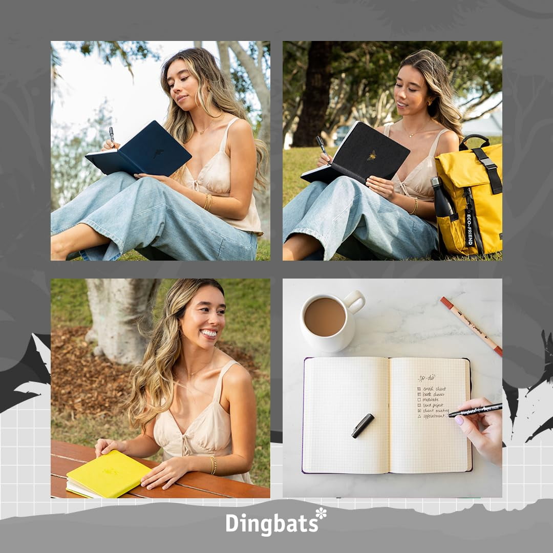 Dingbats A4+ Wildlife Grey Elephant Notebook - Dotted
