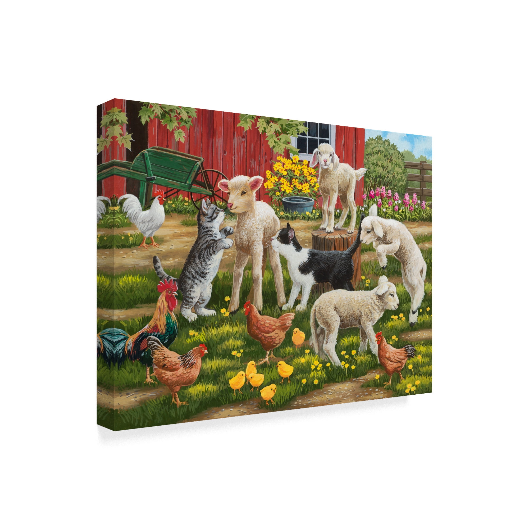 Trademark Fine Art 'Lambs On The Loose' Canvas Art by William Vanderdasson