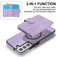 thumbnail image 6 of Decase for Samsung Galaxy S22 Plus Flip PU Leather Back Cover with 2-in-1 Detachable Magnetic Wallet with 5 Card Slots Compatible Mag-Safe and RFlD Blocking Kickstand and Wireless Charging,Purple, 6 of 6