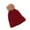 Wine2, variant on Jalioing Winter Hat for Women Thick Warm Fleece Lined Knit Cuffed Beanie Hat Fashion Thermal Beanie with Poms