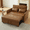 Brown + PU + Foam, variant on 51.57" Convertible Sleeper Bed, Adjustable Oversized Armchair with Three USB Ports for Small Space