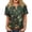 Green, variant on Womens Tops Trendy Short Sleeve Casual Retro Floral Print Summer Blouses Tops for Women Trendy Button V-Neck Business Work Shirts Black L